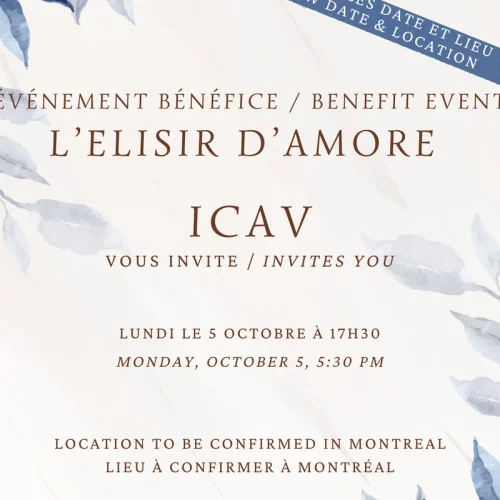 ICAV : L&rsquo;Elisir d&rsquo;Amore – Soirée reconnaissance Vanda Treiser à la salle Claude-Champagne